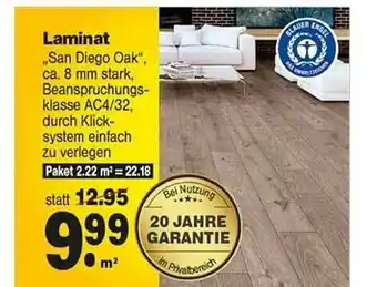 Repo Markt Laminat „san Diego Oak” Angebot