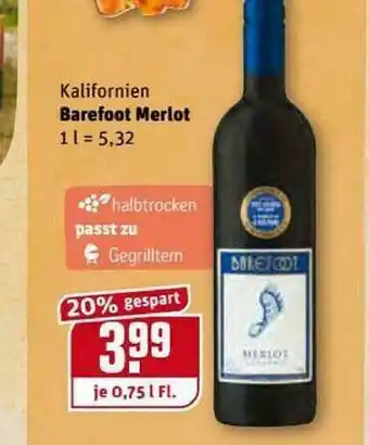 REWE Kaufpark Kalifornien Barefoot Merlot Angebot