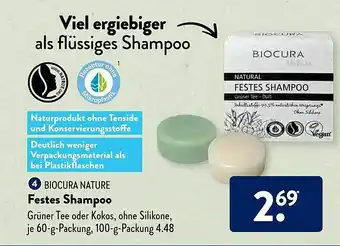 Aldi Süd Biocura Nature Festes Shampoo Angebot