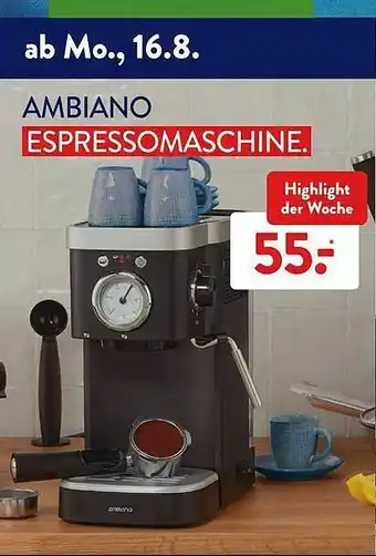 Aldi Süd Ambiano Espressomaschine Angebot