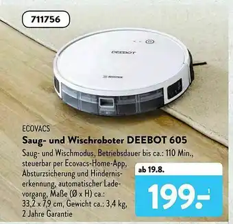 Aldi Süd Ecovacs Saug- Und Wischroboter Deebot 605 Angebot