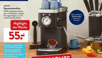 Aldi Süd Ambiano Espressomaschine Angebot