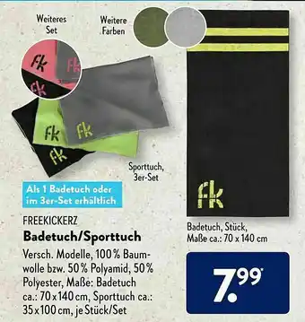 Aldi Süd Freekickerz Badetuch Oder Sporttuch Angebot