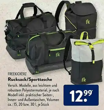 Aldi Süd Freekickerz Rucksack Oder Sporttasche Angebot