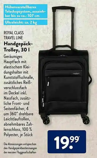 Aldi Süd Royal Class Travel Line Handgepäck-trolley Angebot