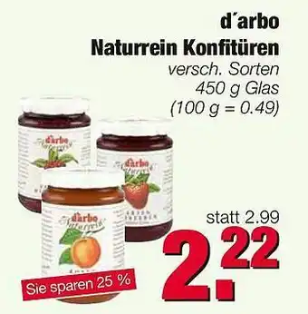 Edeka D'arbo Naturrein Konfitüren Angebot