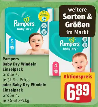 REWE Pampers Baby Dry Windeln  Einzelpack Angebot