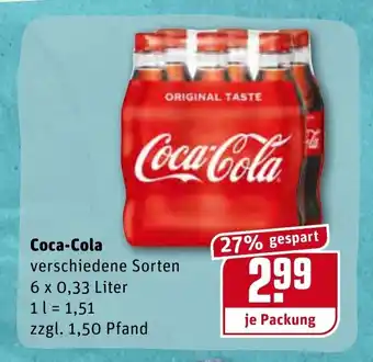 REWE Coca Cola 6x0,33L Angebot