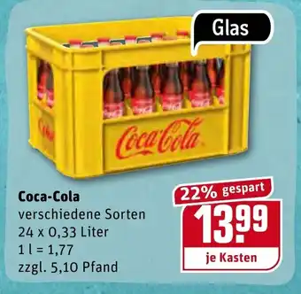 REWE Coca Cola 24x0,33L Angebot