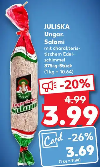 Kaufland Juliska Ungar. Salami 375 g Stück Angebot