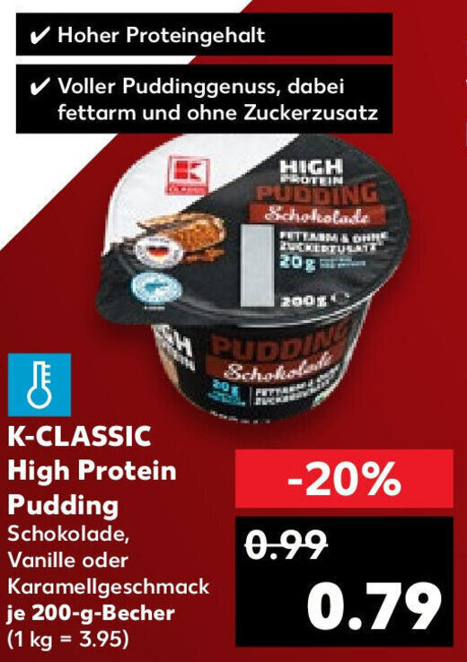 KClassic High Protein Pudding 200 g Becher Angebot bei Kaufland
