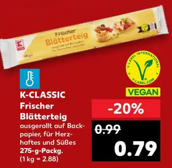 Kaufland K-Classic Frischer Blätterteig 275 g Packg. Angebot