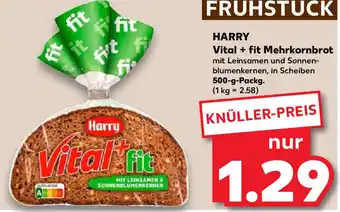 Kaufland Harry Vital + Fit Mehrkornbrot 500 g Packg. Angebot