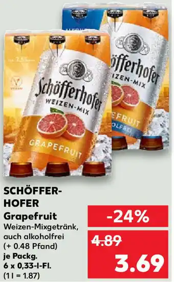 Kaufland Schöfferhofer Grapefruit 6x0,33 L-Fl. Angebot