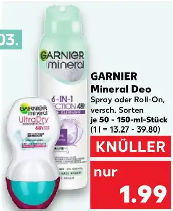 Kaufland Garnier Mineral Deo 50-150 ml Stück Angebot