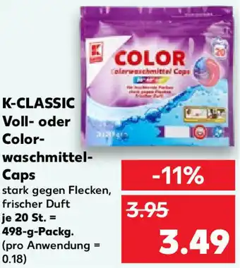 Kaufland K-Classic Voll oder Colorwaschmittel Caps 498 g Packg. Angebot