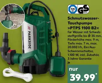 Kaufland Parkside Schmutzwasser Tauchpumpe PTPS 1100 B2 Angebot