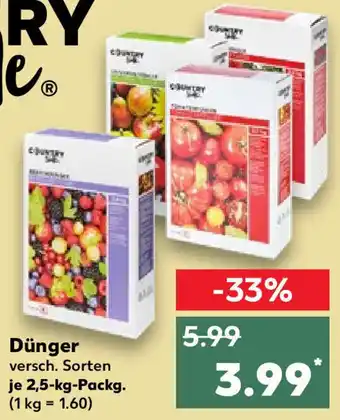 Kaufland Country Side Dünger 2,5 kg Packg. Angebot