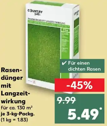 Kaufland Country Side Rasendünger mit Langzeitwirkung 3 kg Packg. Angebot