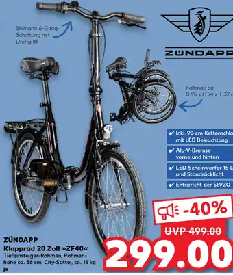 Kaufland Zündapp Klapprad 20 Zoll ZF40 Angebot