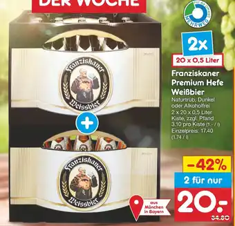 Netto Marken-Discount Franziskaner Premium Hefe Weißbier 2x20x0,5L Angebot