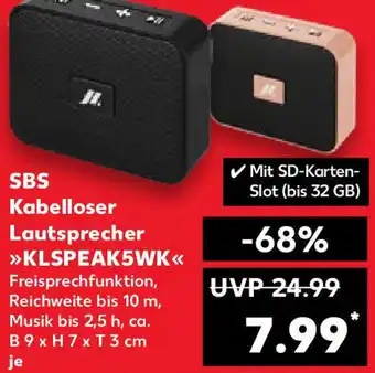 Kaufland SBS Kabelloser Lautsprecher KLSPEAK5WK Angebot