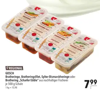 CITTI Markt Gosch Bratheringe, Bratheringsfilets, Sylter Bismarckheringe o. Brathering Scharfer Eddie 500g Angebot