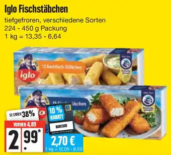 Edeka Iglo Fischstäbchen 224-450 g Packung Angebot