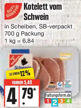 Edeka Gut & Günstig Kotelett vom Schwein 700 g Packung Angebot