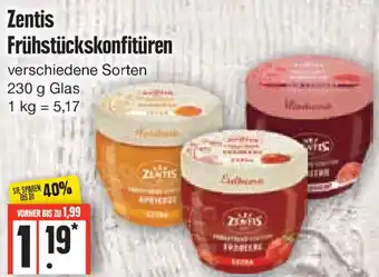 Edeka Zentis Frühstückskonfitüren 230 g Glas Angebot