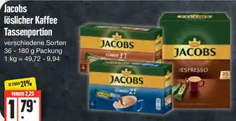 Edeka Jacobs Löslicher Kaffee Tassenportion 36-180 g Packung Angebot