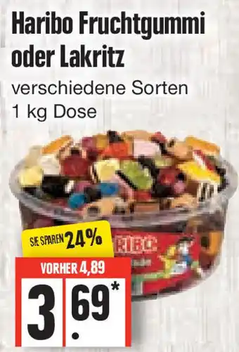 Edeka Haribo Fruchtgummi oder Lakritz 1 kg Dose Angebot