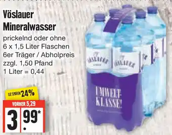 Edeka Vöslauer Mineralwasser 6x1,5 Liter Flaschen Angebot