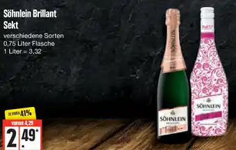 Edeka Söhnlein Brillant Sekt 0,75 Liter Flasche Angebot