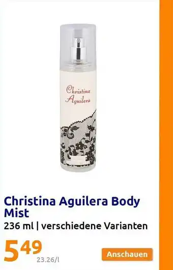 Action Christina aguilera body mist Angebot