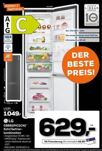 Euronics XXL Lg gbb62mcgcn1 kühl- gefrierkombination Angebot