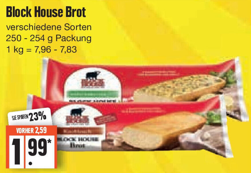Block House Brot 250254 g Packung Angebot bei Edeka