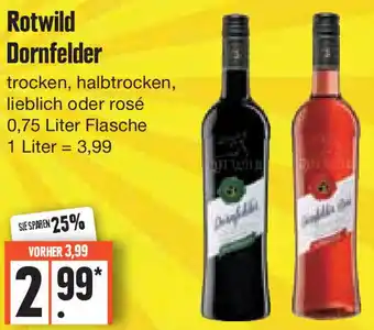 Edeka Rotwild Dornfelder 0,75 Liter Flasche Angebot