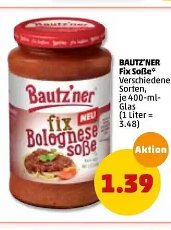 PENNY Bautz'ner Fix Soße 400ml Angebot