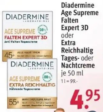 Rossmann Diadermine Age Supreme Falten Expert 3D oder Extra Reichhaltig Tages oder Nachtcreme 50 ml Angebot