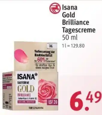 Rossmann Isana Gold Brilliance Tagescreme 50 ml Angebot