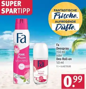 Rossmann Fa Deospray 150 ml oder Deo Roll-on 50 ml Angebot