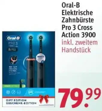 Rossmann Oral-B Elektrische Zahnbürste Pro 3 Cross Action 3900 Angebot