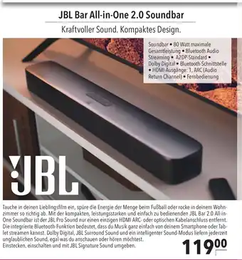 CITTI Markt JBL Soundbar | BAR 2.0 Angebot