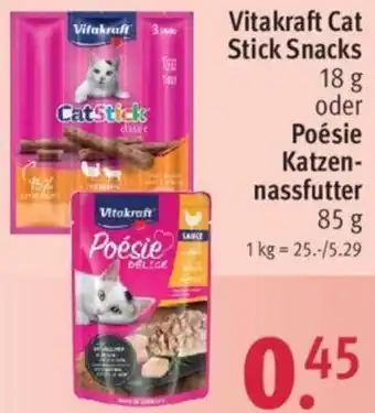 Rossmann Vitakraft Cat Stick Snacks 18 g oder Poésie Katzennassfutter 85 g Angebot