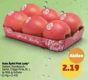 PENNY Pink Lady Rote Äpfel 900 g Schale Angebot