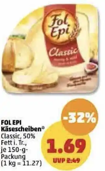 PENNY Fol Epi Käsescheiben 150 g Packung Angebot