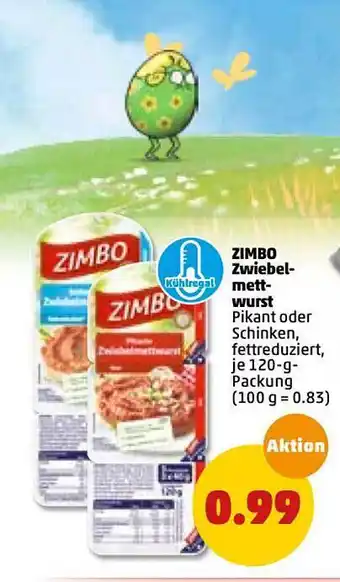 PENNY Zimbo Zwiebelmettwurst 120g Angebot