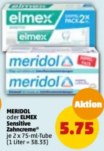 PENNY Meridol oder Elmex Sensitive Zahncreme 2x75 ml Tube Angebot