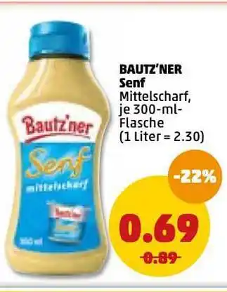 PENNY Bautz'ner Senf 300ml Angebot